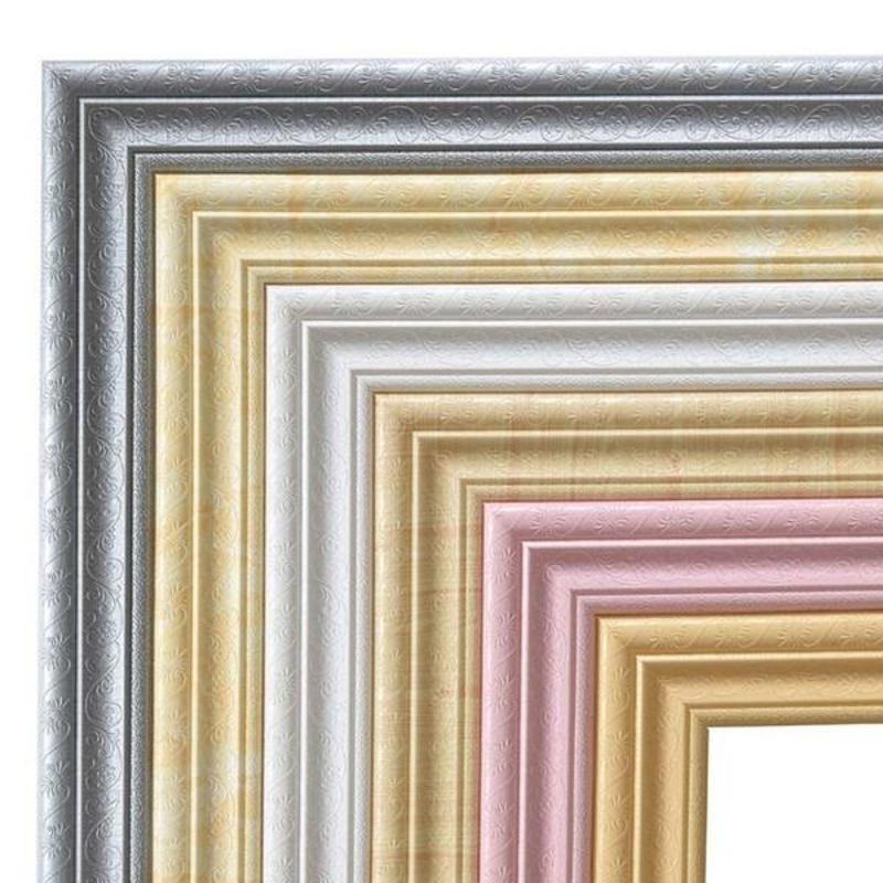 Striscia autoadesiva 3D per decorazione da parete Striscia per cornice in schiuma con carta da parati adesiva per linea di cintura Waterproo