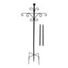 Double Shepherd Hooks 76inch Metal Bird Feeder Pole with 5 Prongs Base Adjustable Shepherd Crook Garden Hooks for Outdoor Decor
