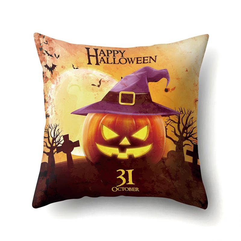 Halloween Pillowcase Car Waist Pillow Pumpkin Sofa Cushion Cover Office Home Living Room Pillowcase