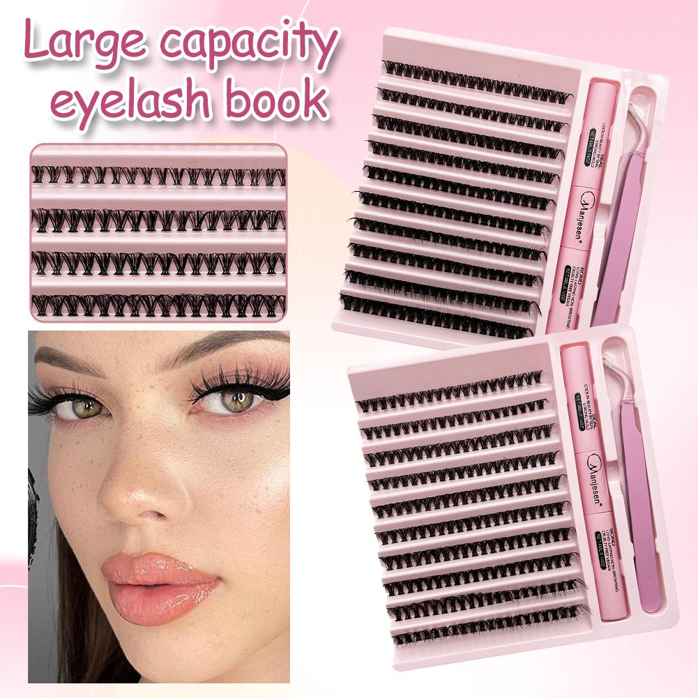 DIY Lashes Clusters Set Extensions Kit Fake Eyelashes Mix Lash Clusters with Lash Bond Seal and Lash Applicator Tool Makeup