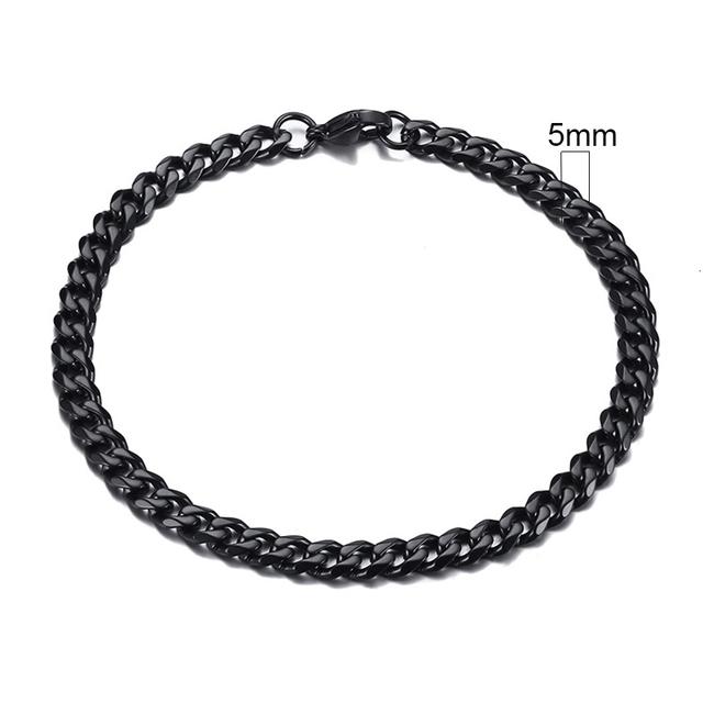 Vnox Mens Simple 3 -11mm Stainless Steel Curb Cuban Link Chain Bracelets For Women Unisex Wrist Jewelry Gifts