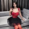 Sex Underwear Pure Lace Perspective Steel Tray Vest Small Chest Big Tutu Skirt Princess Dress Set