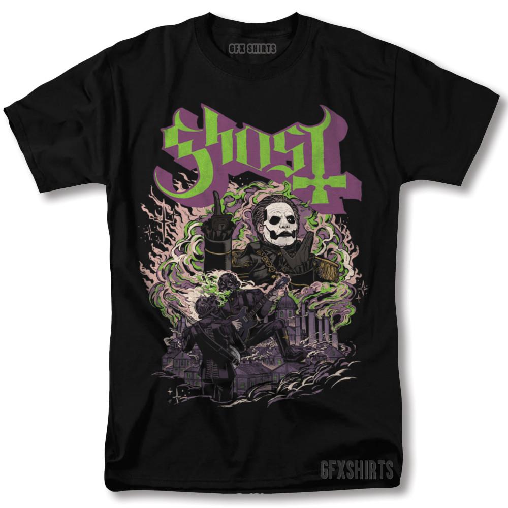 Футболка с принтом Призрак Джокер Хэви-метал Рок-тур Винтажный Графический дизайн Футболка Унисекс S