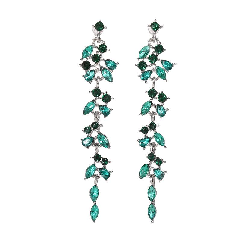 New Fashion Red Zircon Long Tassel Earrings for Women Elegant Rose Crystal Pendant Earrings Girl Party Wedding Statement Jewelry