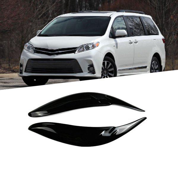 Glossy Black Resin Headlight Eyebrows for Toyota Sienna LE/SE 2011-2020