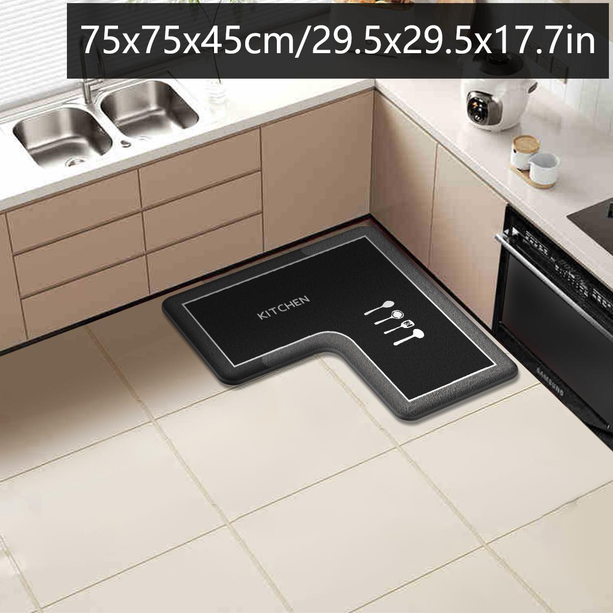 

Kitchen floor mat simple L-shaped water-absorbing carpet non-slip foot mat household flannel anti-fall floor mat