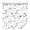 Cartoon Style Kittens Wallpaper for Living Room and Bedroom 50x1000