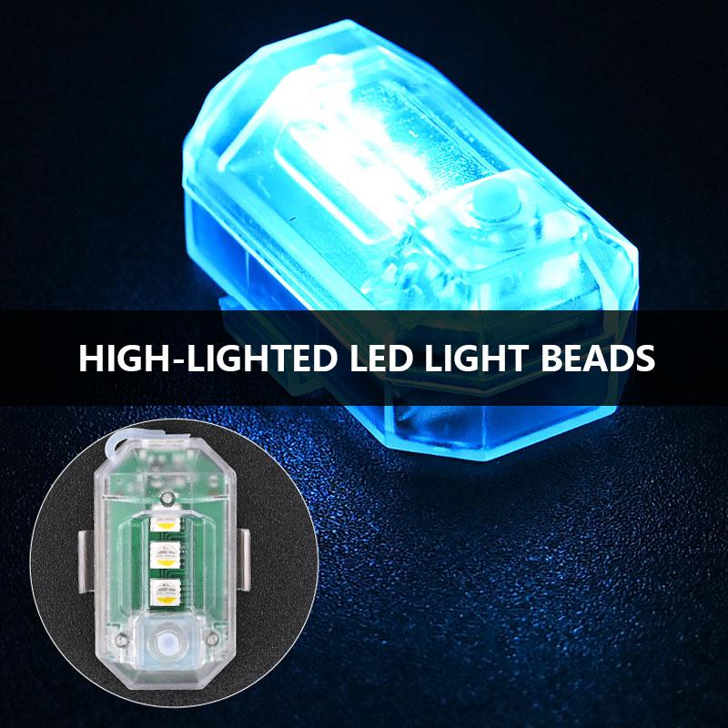 RGB Led Drone Strobe Lights Car Motorcycle Lights USB Chargeable LED Flashing Warning Lights for Aircraft Bike Auto Strobe Lamp
