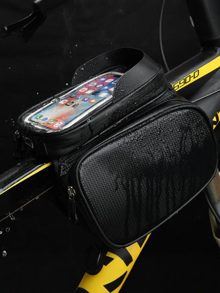 Bicycle Front Beam Touch Screen Phone Bag - Mountain Bike Top Tube Saddle Bag