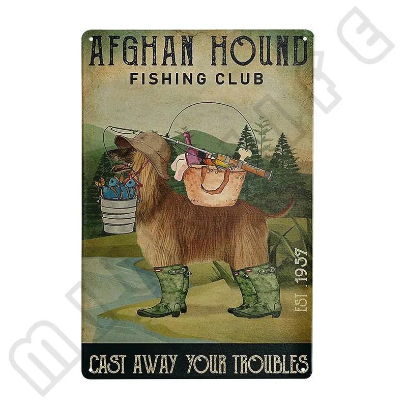 Afghan Hound Vintage Poster Metal Signs Retro Tin Sign Decorative Plaque Room Decoration for Pub Bar Man Cave Club Wall Decor