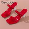 Large-sized Shoes High Heels One-shoulder Sandals Flip-flops and Women's Slippers Devotion
