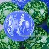 Camouflage Military Training Birthday Party Decor: Thickened Green & Blue Latex Balloons