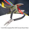 2pcs Half Concave Nose Round Nose Pliers Wire Looping Wire Bending Pliers  For DIY Jewelry Making