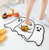 40*60cmHalloween Imitation Cashmere Shaped Floor Mat, Dirt Resistant Door Mat for Entry, Thick Skin Friendly Carpet for Bedroom