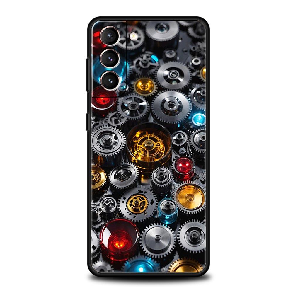 

Mechanical Gear Pattern Phone Case Cover for Samsung Galaxy S26 S25 S24 S23 S22 S20 S21 FE Ultra S25 Edge Plus 5G Soft TPU Shell Samsung S25
