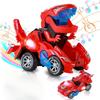 Transforming Car Dinosaur Toy for Kids, Dino Transformer Toy Car with Light Music for Toddlers 1-3, Christmas Gifts for Boys