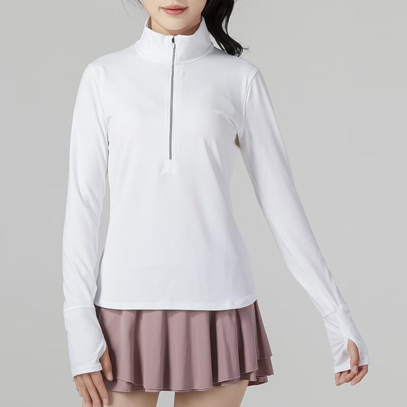 Under Armour Solid Color Breathable Pullover Long Sleeve T-Shirt Women tops White 1379349-100