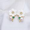 Natural Freshwater Pearl Stud Earrings S925 Sterling Silver Earrings Fritillary Zircon Pearl Earrings Light Luxury High Sense