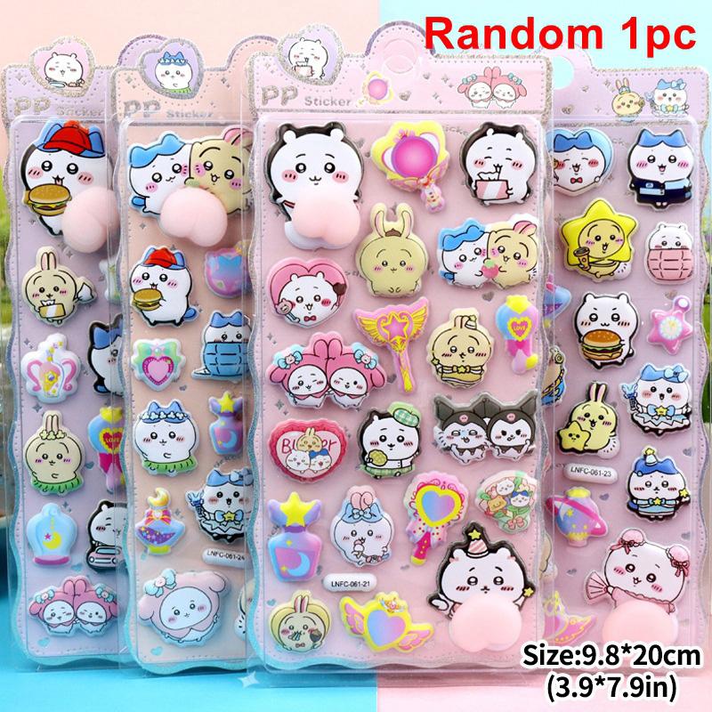 Sanrio Cartoon Sticker Hello Kitty Kuromi My Melody Aesthetic Sticker Cinnamoroll DIY Scrapbook Bonbon Drop Decal Party Favor