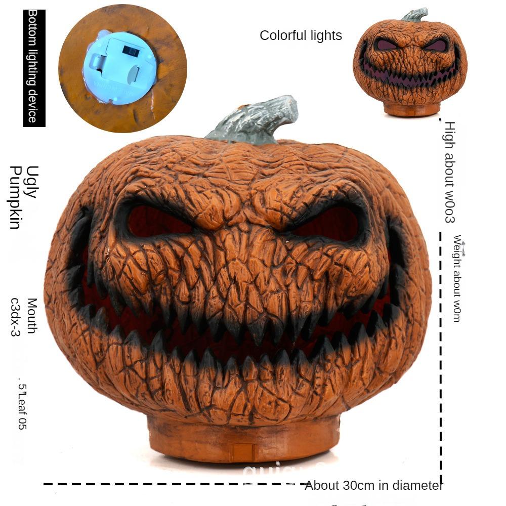 Halloween Pumpkin Lantern Hollow Out LED Light Emitting Funny Indoor and Outdoor Decoration Props 3pcs Set
