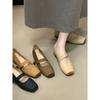 French Square Head with Mary Jane Shoes Retro Inner Height-increasing Ballet Shoes