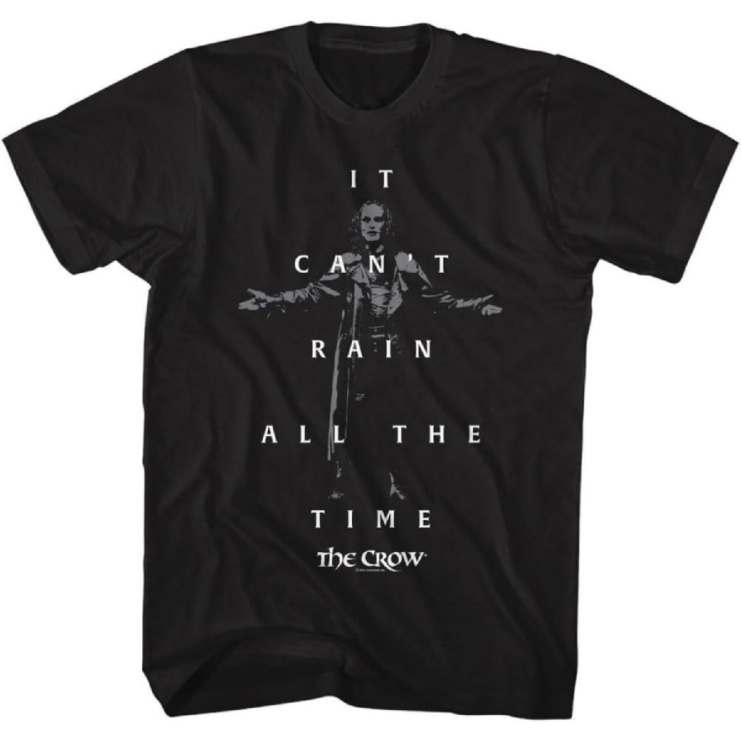 The Crow Movie Logo It Can t Rain All The Time Mens Black Short Sleeve T Shirt Vintage Style Graphic Tees S чёрный