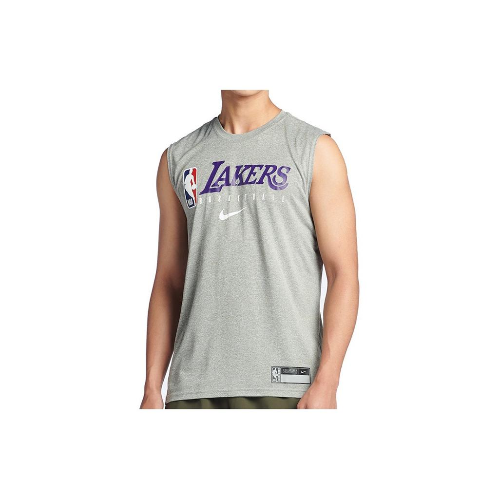 Nike Lakers Basketball Sports Casual Sleeveless Quick-Dry Vest Men Tops Gray AT0629-063