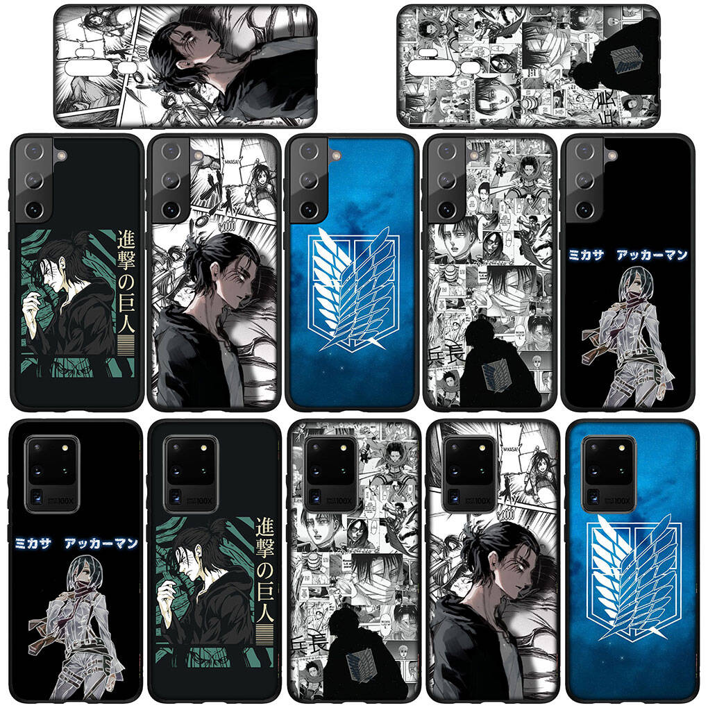 Case for Samsung Galaxy S25 S23 S22 S24 Ultra FE A05 A06 A15 A16 A36 A37 A35 A54 A55 A56 A57 A25 A26 A53 Comics Levi Attack On Titan Eren Jaeger Cover