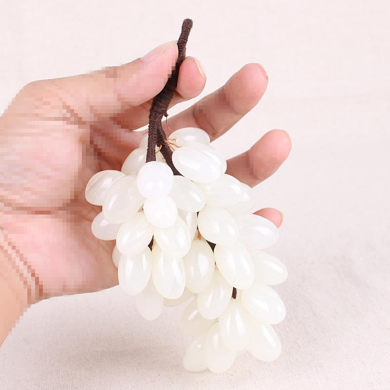 

Нефритовое Яблоко Виноград Украшение Гостиная Дом Декор Винного Шкафа Настольные Поделки Подвеска 14cm белый