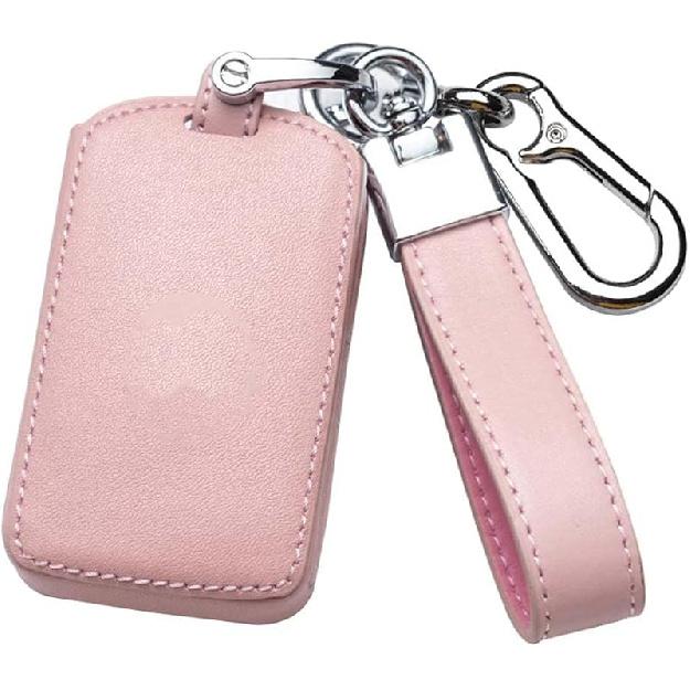 HIBEYO Key Case Cover for Volvo Smart Car Key Accessories with Keychains Side buttons розовый