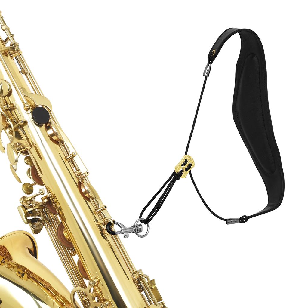 Tracolla per Sassofono Sax Cintura a Tracolla in Pelle Nera per Sassofono Contralto/Tenore/Soprano Accessori per Strumenti a Fiato