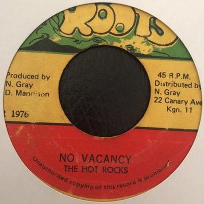 7inch Record HOT ROCKS - No Vacancy / Roots Man Skank NONE Roots 1976 Jamaica Reggae, Ska & Dub Used