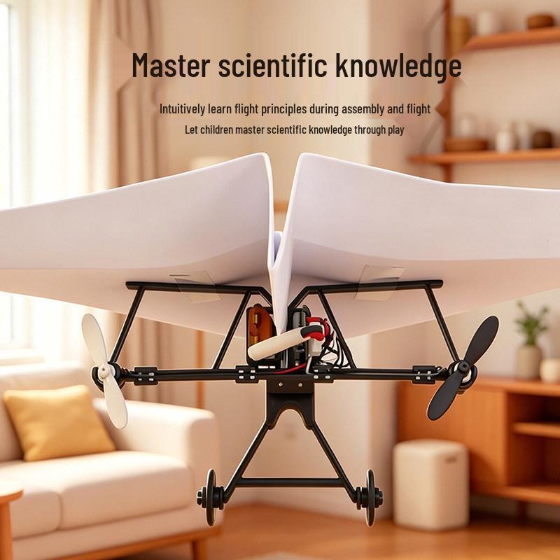 Remote Control Paper Airplane - DIY Electric RC Model for Students, Outdoor Shockproof Science Kit, Durable Handmade Origami.