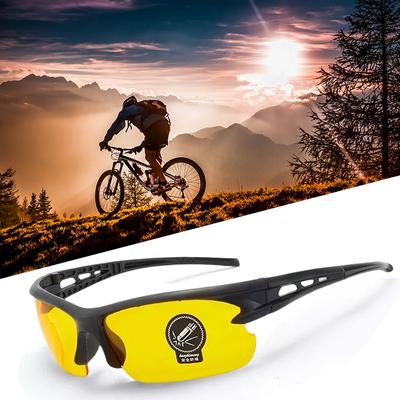 Occhiali per la visione notturna Occhiali da sole per ciclismo per sport all'aria aperta Guida Occhiali gialli Occhiali per parabrezza per bicicletta Occhiali per mountain bike