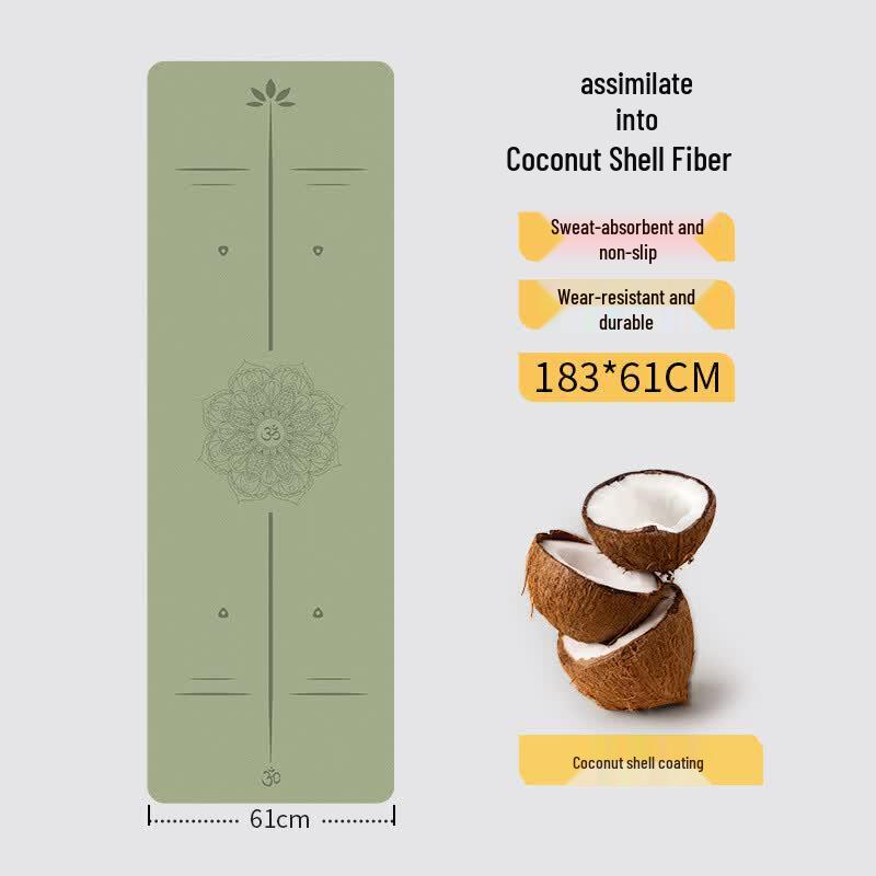 OEING Anti-Slip Rubber Yoga Mat with Mandala Alignment