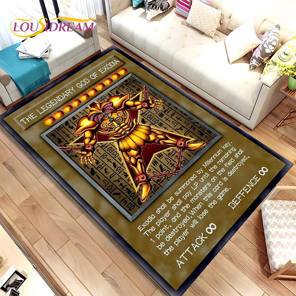 Yu-Gi-Oh MONSTER CARD Anime-Teppich, groß, Teppich für Wohnzimmer, Schlafzimmer, Sofa, Fußmatte, Dekoration, rutschfeste Bodenmatte für Kinder, 3D