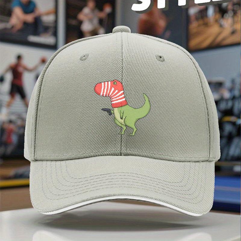 Lustige T-Rex-Dinosaurier-Baseballkappe mit rotem Sockenprint, atmungsaktive Polyester-Snapback-Mütze für Outdoor, Street Dance