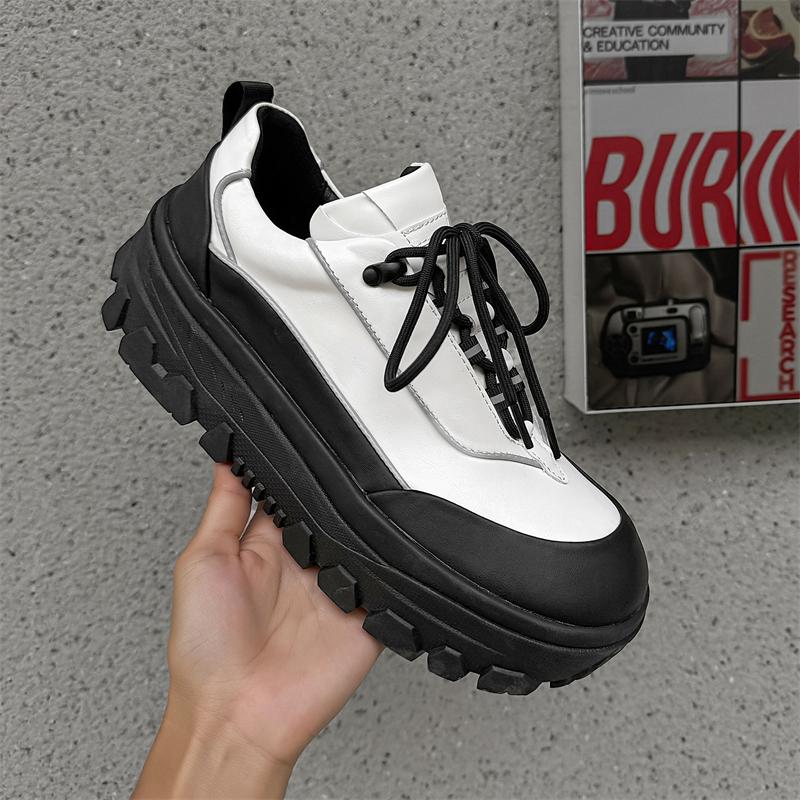Fashion Street Style Original Men's Sneakers New Arrival Casual Leather Shoes Fashion Trend Male Thick Bottom Shoes Skateboard Footwear