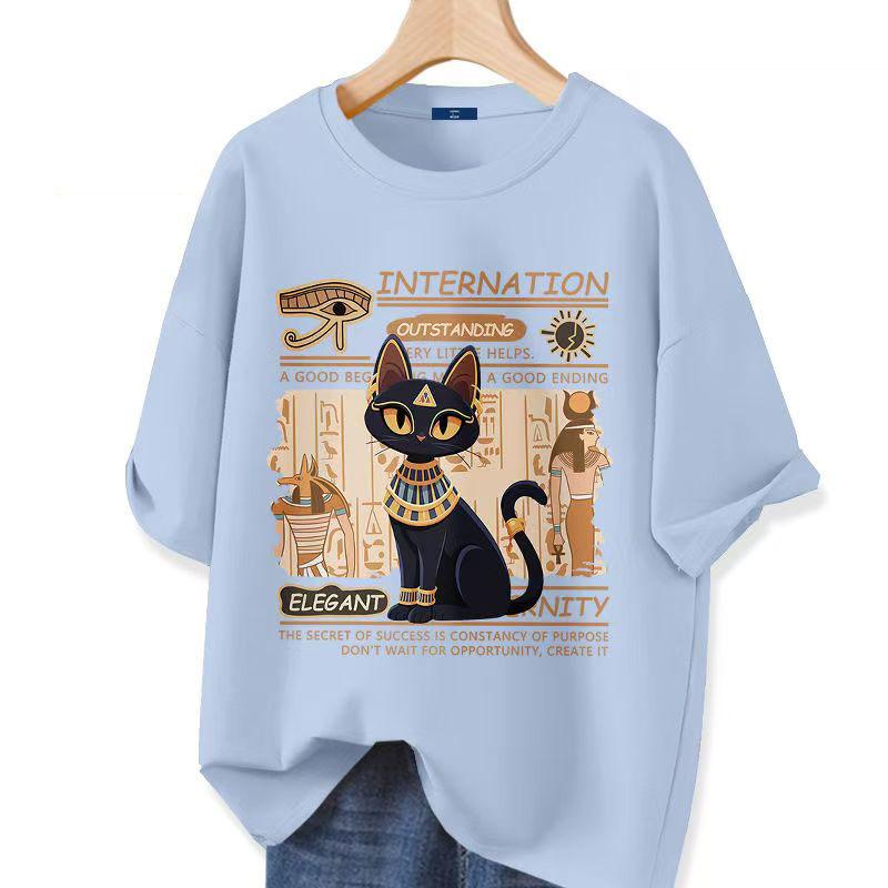 

Модная летняя футболка с 3D-принтом для мужчин и женщин с изображением кота, свободный топ, футболки для мальчиков и девочек с рисунком, свободные нейтральные футболки, наряд для пары 6XL