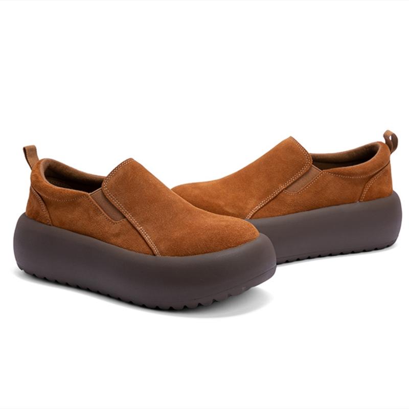 Fashion AIYUQI Women Loafers Genuine Leather 2025 New Platform Elastic Slip-on Shoes Female Large-size Retro Sneakers For Women