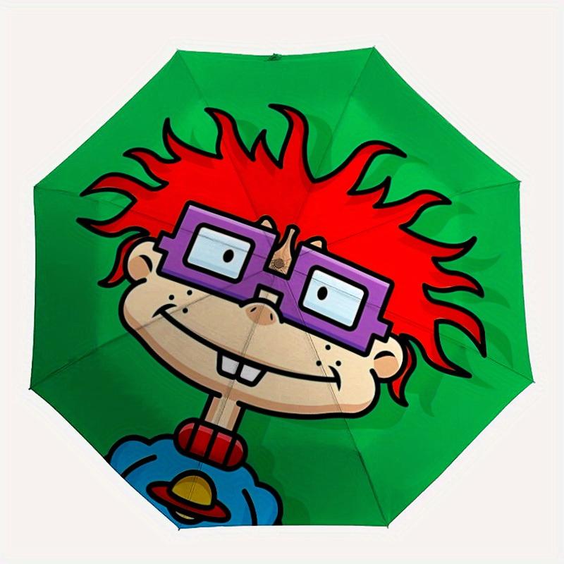

1pc Rugrats Auto Personality Personality Cute Umbrella 8-Bone Design Compact Gear for Outdoor Travel, Perfect Helloween Chrismas Gift for Friends or F