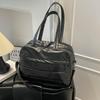 Quilted Solid Color Padded Travel Bag Portable Stylish Large Capacity Handbag for Women Sports Work & Everyday Use