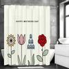 Happy Mother's Day Colorful Flower Shower Curtain, Bathroom Decorative Shower Curtain, Waterproof Shower Curtain with Hooks