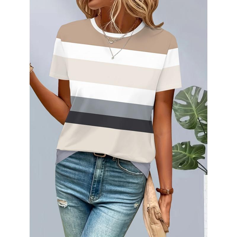 Summer Polka Dot Stripes 3D Print T-Shirts Women Casual O-Neck Short Sleeve T Shirt Harajuku Street Y2k Tees Top Female Clothing