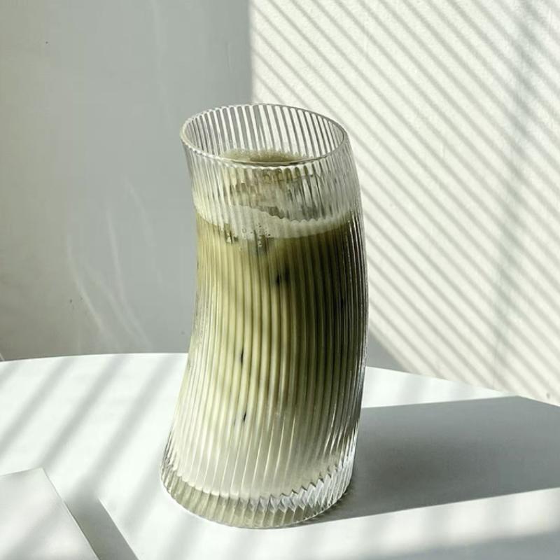 500ml Crescent Shaped Glass Cup Large Capacity Juice Beverage Cups Cafe Creative American Coffee Latte Cold Drink Mugs Drinkware