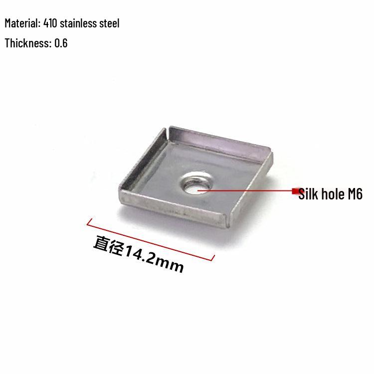 Stainless Steel Square Tube Connector with Threaded Hole for Storage Rack Assembly