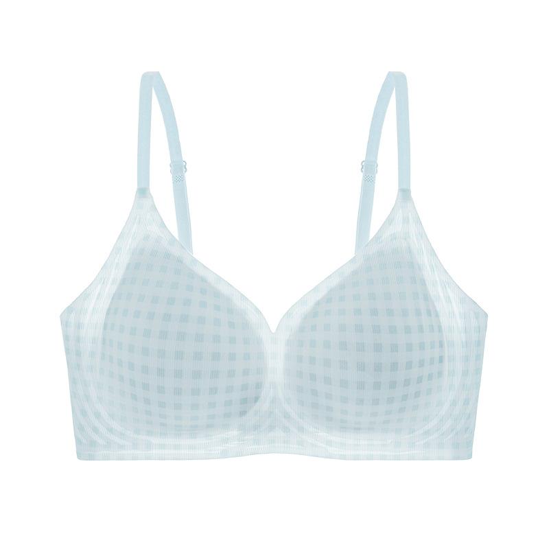 Ice silk seamless underwear breathable thin skin-friendly breast summer antibacterial ultra-thin small breasts gathering hole cup bra
