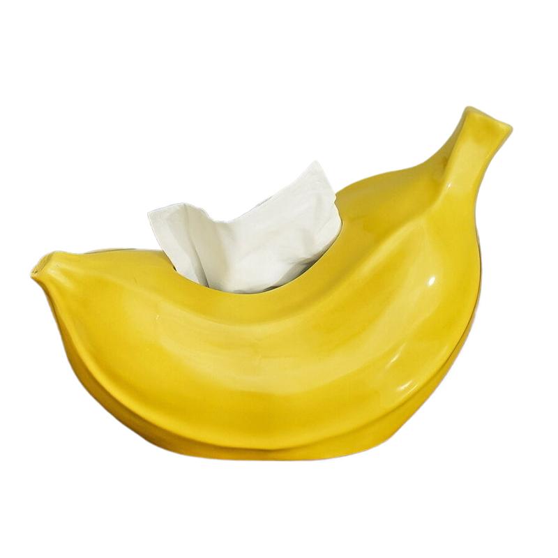 Keramik Kreative Bananen Taschentuchbox Wohnzimmer Couchtisch Heimdekoration Dopamin Papier Schubladenbox Anti Angst Ornament