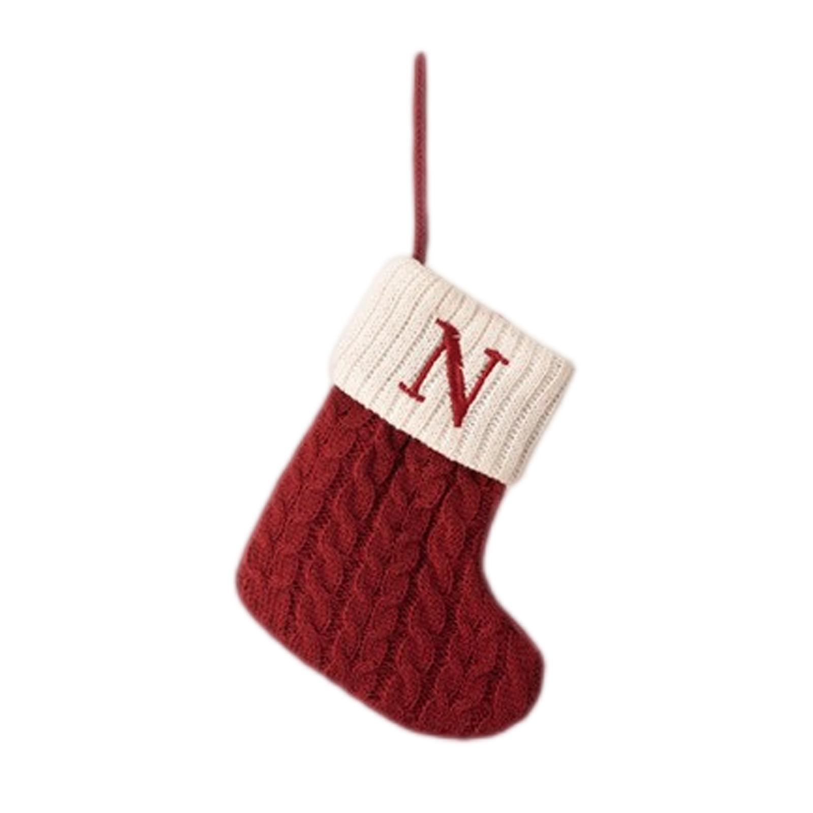 

Letter Christmas Stocking Creative Christmas Tree Ornament Christmas Knitted Socks Decoration Props Christmas Decorations One Size