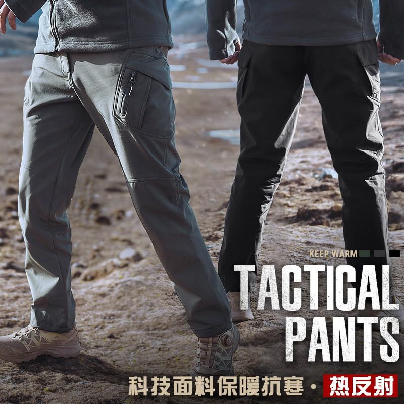Mens Winter Softshell Tactical Pants Windproof Outdoor Hiking Skiing Climbing Workwear Trousers